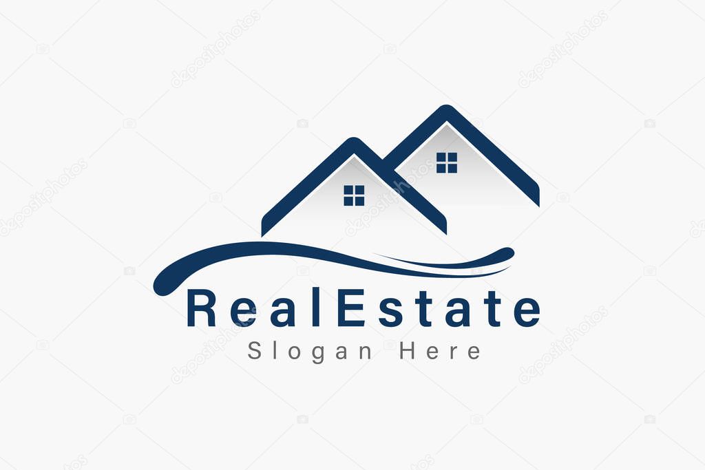 Abstract real estate logo house logo template design