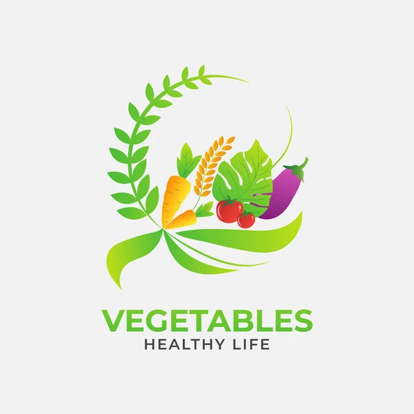 Modello Vettoriale Logo Vegetale Biologico — Vettoriale Stock
