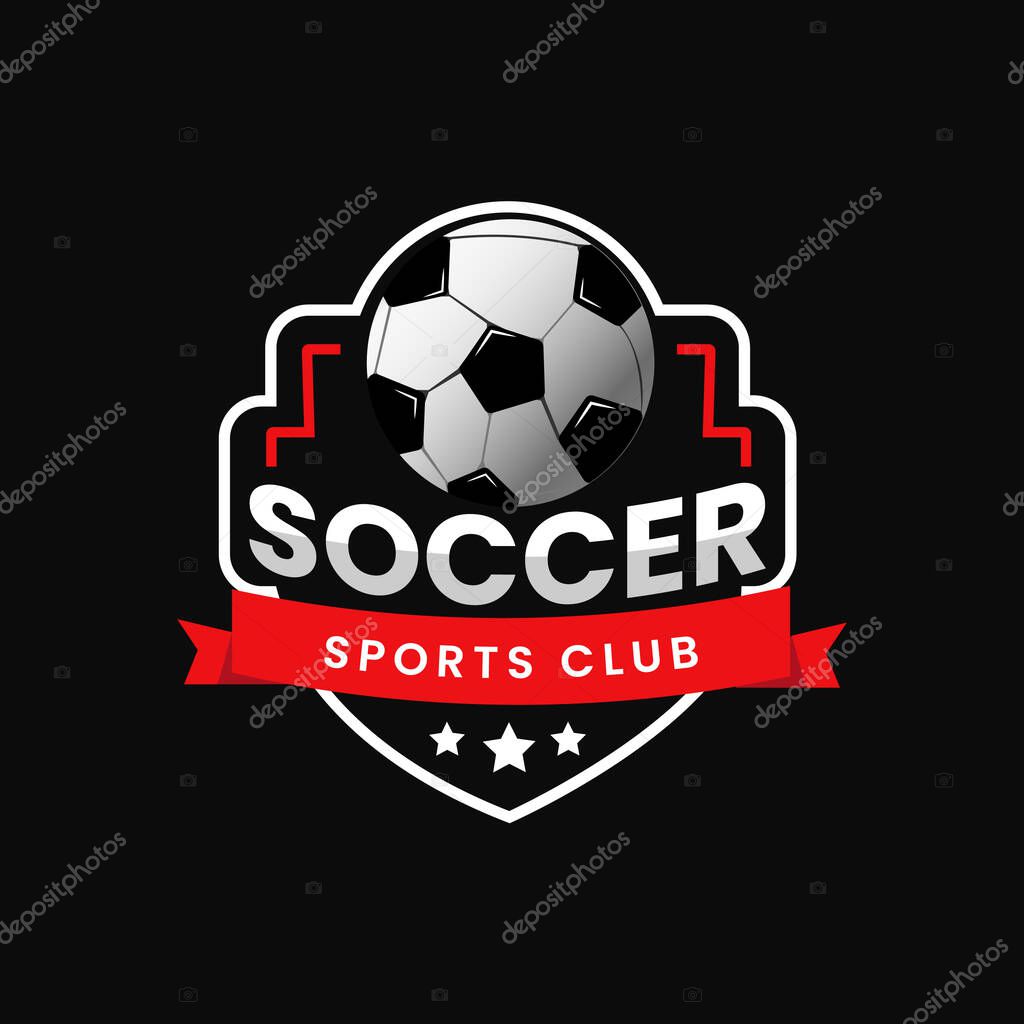 Soccer sports club logo template design.