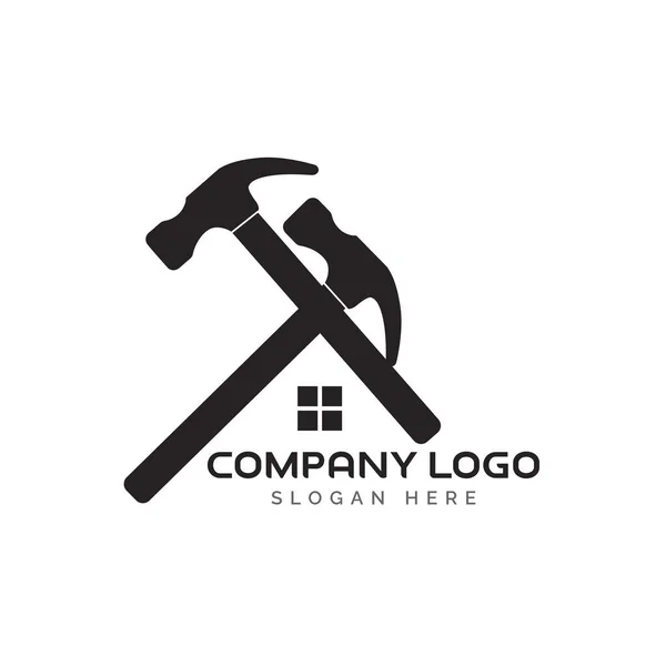 Εικονογράφηση Φορέα Σχεδιασμού Λογότυπου Κατασκευαστικής Εταιρείας — Διανυσματικό Αρχείο