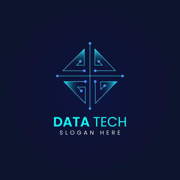 Design Logotipo Tecnologia Dados Com Forma Linha — Vetor de Stock