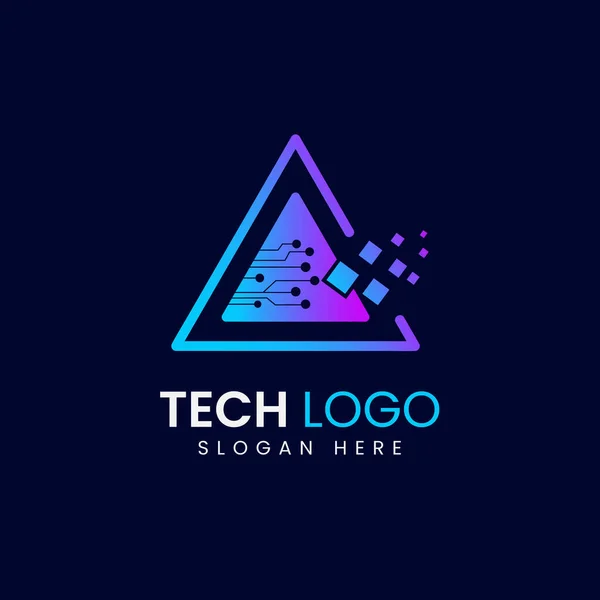 Absztrakt Data Tech Logó Design Vektor Sablon — Stock Vector