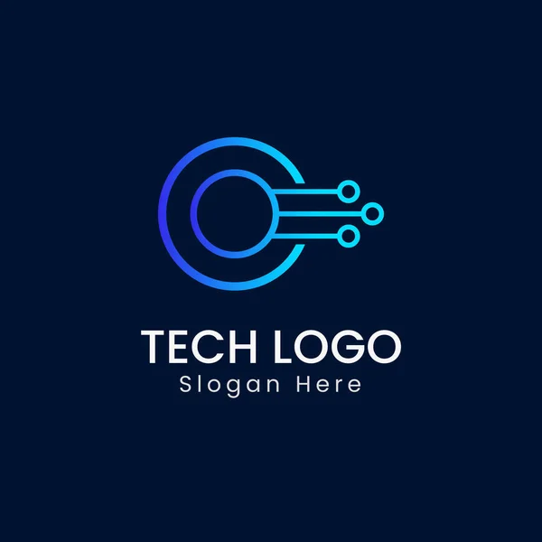 Technische Gegevens Logo Ontwerp Vector Sjabloon — Stockvector