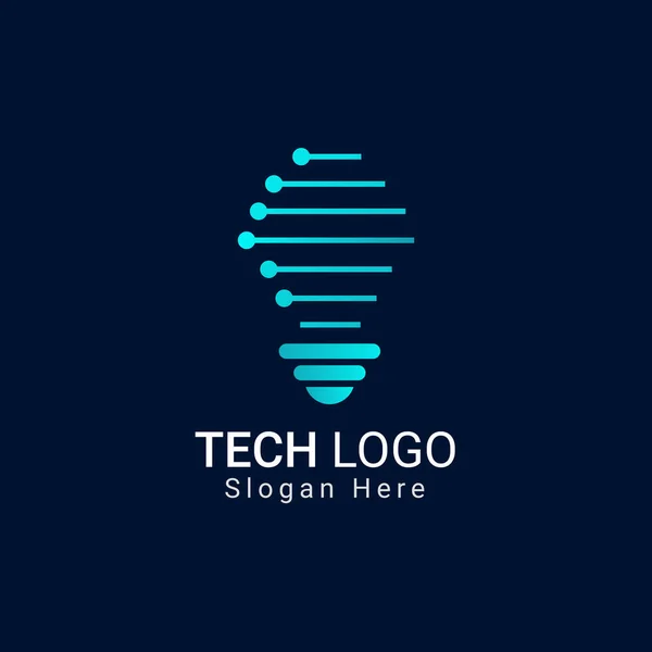 Tech Logó Ötlet Koncepció Design Vektor Sablon — Stock Vector