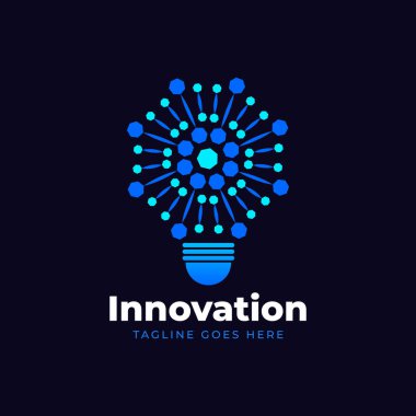 Sparkling icon molecule star for science tech idea logo design clipart