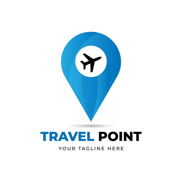 Seyahat Noktası Logo Tasarım Vektör Şablonu — Stok Vektör