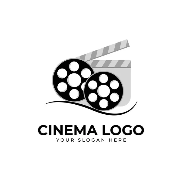 Logotipo Cine Película Fabricante Logotipo Vector Plantilla Sobre Fondo Blanco — Vector de stock
