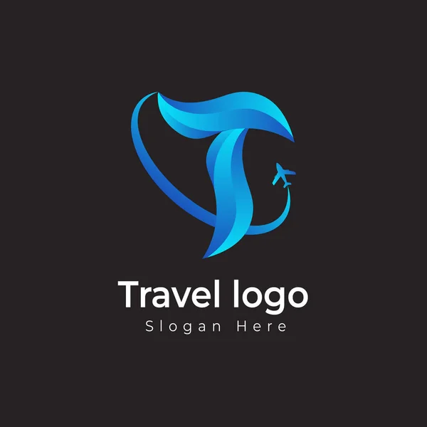 Travel Agency Logo Latter Colourful Design Vector Template — Stock Vector