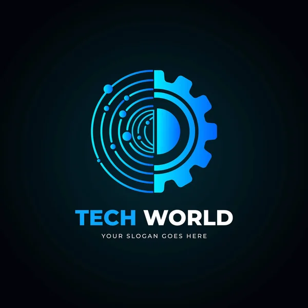 soyut teknoloji dünya logosu tasarımı