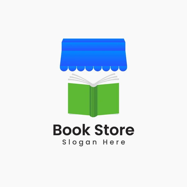 Design Bokbutikens Logotyp Och Bibliotekets Logotyp Vektormall — Stock vektor