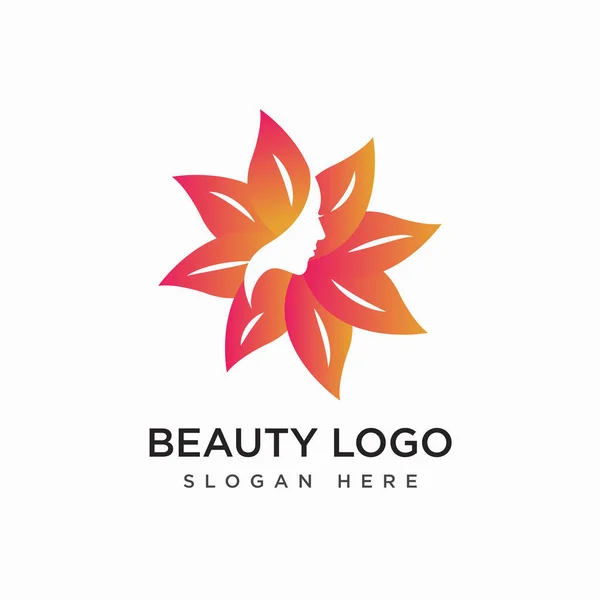 Σχεδιασμός Διάνυσμα Λογότυπου Ομορφιάς Χρώμα Βαθμίδας — Διανυσματικό Αρχείο