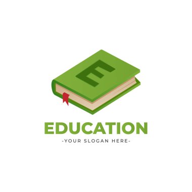 Eğitim logosu tasarımı kitap vektör şablonu ile