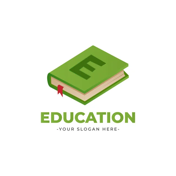 Bildung Logo Design Mit Buch Vektor Vorlage — Stockvektor