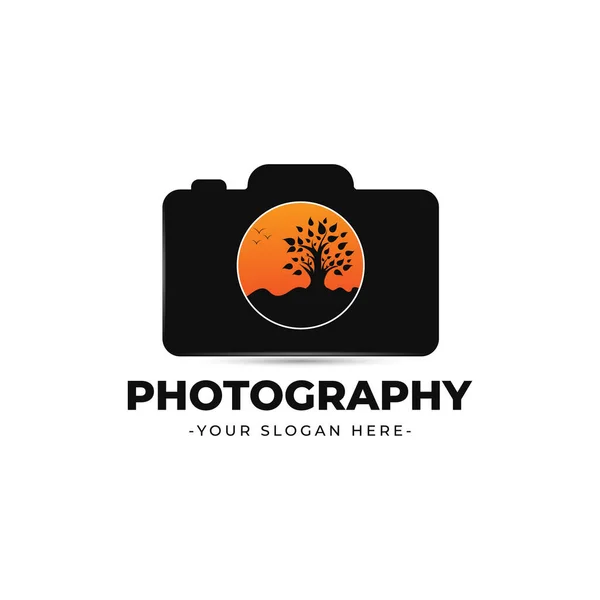 Photography Logo Design Vector Template — Stock Vector