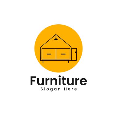 Mobilya logosu tasarım vektör şablonu.