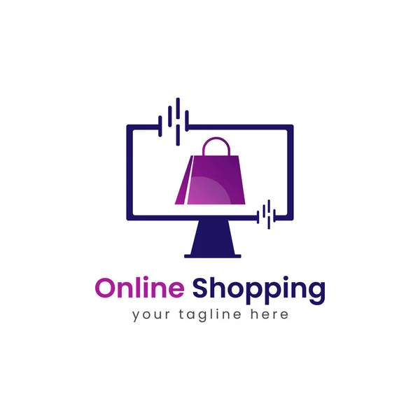 Boutique Ligne Coloré Modèle Vectoriel Conception Logo — Image vectorielle