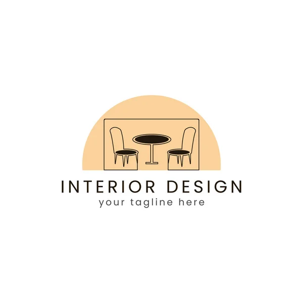 Furniture Minimalist Logo Design Template — Stock Vector