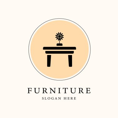 Web için mobilya logosu şablonu tasarımı