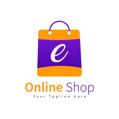 e alışveriş çantası logo tasarımı şablonu