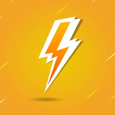 Canlı Sarı Arkaplanlı Elektrik Yıldırımı