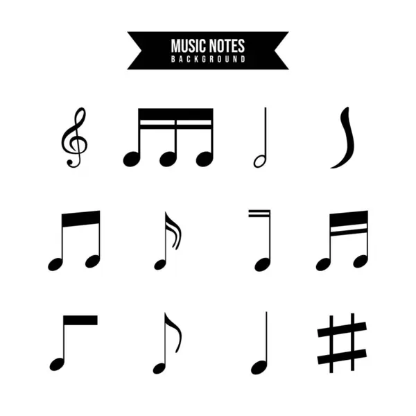 stock vector Music notes on a wave or staff