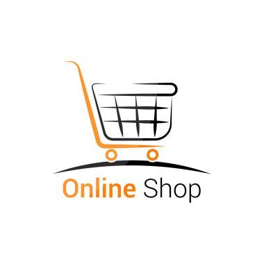 Alışveriş kabuğuyla çevrimiçi mağaza vektör tasarımı 