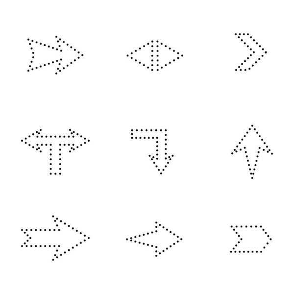 Arrow icon black dotted vector design