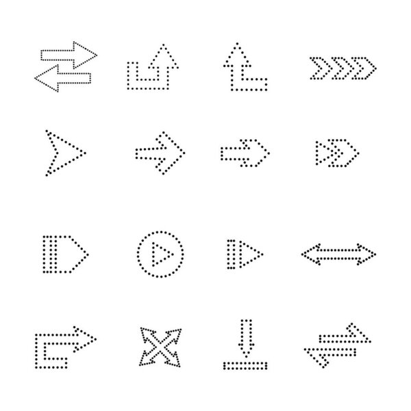 arrow symbol vector created from dots