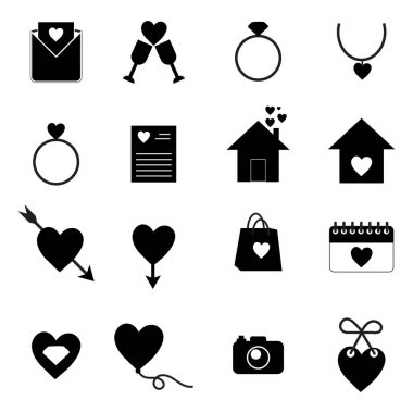 Düğün simgesi dizaynı olumlu duygu 