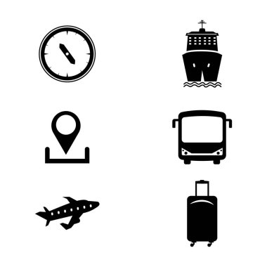 Seyahat ve Turizm Simgesi Vektör Resmini Ayarladı