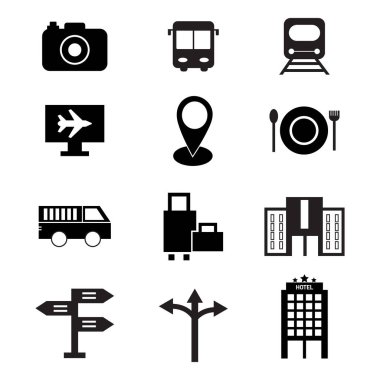 Seyahat ve Turizm Simgeleri tasarımı ayarladı 