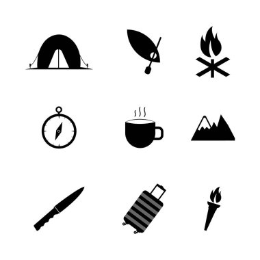 Macera ve Kamp Simgeleri koleksiyonu.