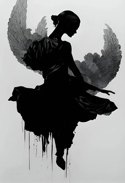 ⬇ Скачать Картинки Черный Ангел Девушка, Стоковые Фото Черный.