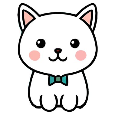 Yapıştırma, çizgi film ve baskı tasarımı için uygun beyaz arkaplan ile komik kedi ve sevimli kedi yavrusu karakter vektör tasarımı.