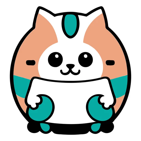 Yapıştırma, çizgi film ve baskı tasarımı için uygun beyaz arkaplan ile komik kedi ve sevimli kedi yavrusu karakter vektör tasarımı.