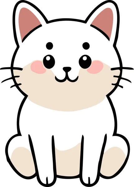 고양이와 귀여운 고양이 캐릭터 디자인 스티커 프린트 디자인에 배경의 — 스톡 벡터