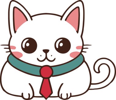 Yapıştırma, çizgi film ve baskı tasarımı için uygun beyaz arkaplan ile komik kedi ve sevimli kedi yavrusu karakter vektör tasarımı.