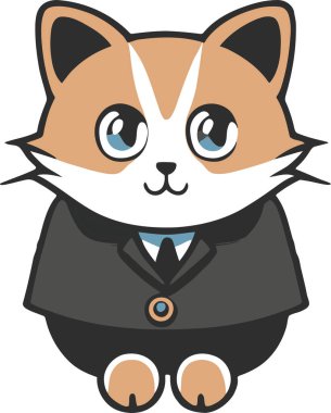 Yapıştırma, çizgi film ve baskı tasarımı için uygun beyaz arkaplan ile komik kedi ve sevimli kedi yavrusu karakter vektör tasarımı.