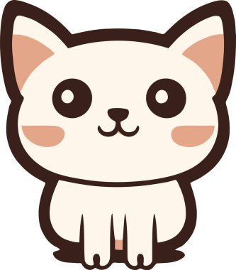 Yapıştırma, çizgi film ve baskı tasarımı için uygun beyaz arkaplan ile komik kedi ve sevimli kedi yavrusu karakter vektör tasarımı.