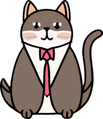 Yapıştırma, çizgi film ve baskı tasarımı için uygun beyaz arkaplan ile komik kedi ve sevimli kedi yavrusu karakter vektör tasarımı.