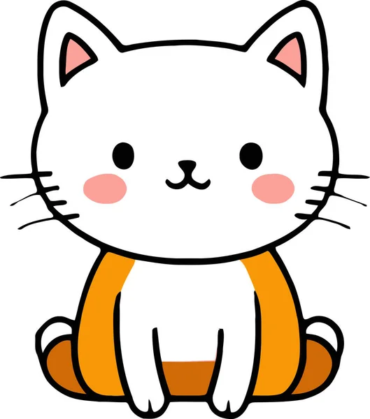 Gato Divertido Adorable Diseño Vectores Caracteres Gatito Con Color Plano — Vector de stock