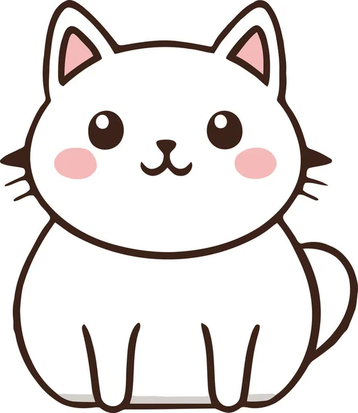 고양이와 귀여운 고양이 캐릭터 디자인 스티커 프린트 디자인에 배경의 — 스톡 벡터