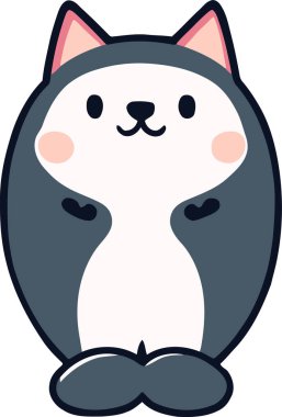 Yapıştırma, çizgi film ve baskı tasarımı için uygun beyaz arkaplan ile komik kedi ve sevimli kedi yavrusu karakter vektör tasarımı.