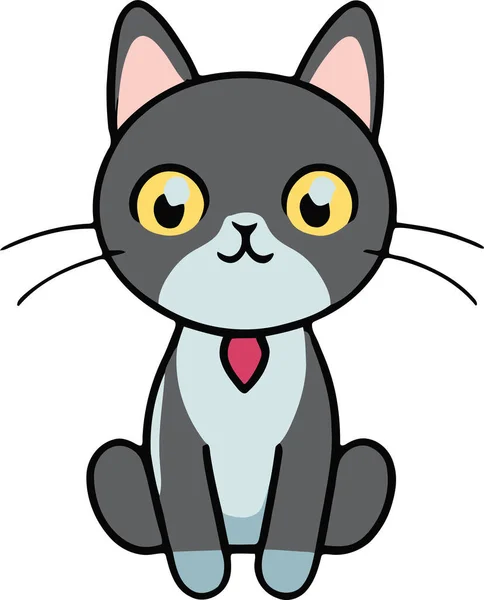 Lustige Katze Und Entzückende Kätzchen Charakter Vektor Design Mit Flacher — Stockvektor