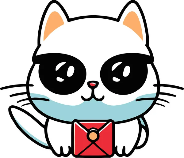 Yapıştırma, çizgi film ve baskı tasarımı için uygun beyaz arkaplan ile komik kedi ve sevimli kedi yavrusu karakter vektör tasarımı.