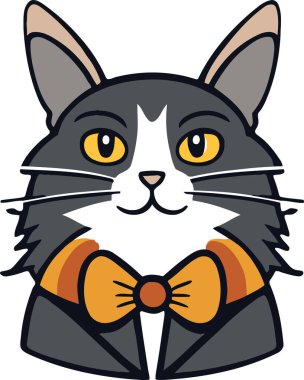 Yapıştırma, çizgi film ve baskı tasarımı için uygun beyaz arkaplan ile komik kedi ve sevimli kedi yavrusu karakter vektör tasarımı.