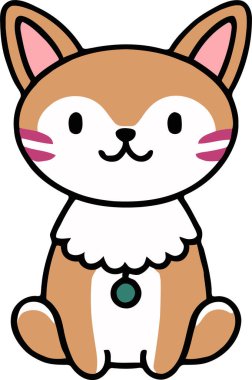 Yapıştırma, çizgi film ve baskı tasarımı için uygun beyaz arkaplan ile komik kedi ve sevimli kedi yavrusu karakter vektör tasarımı.