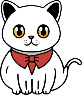 Yapıştırma, çizgi film ve baskı tasarımı için uygun beyaz arkaplan ile komik kedi ve sevimli kedi yavrusu karakter vektör tasarımı.