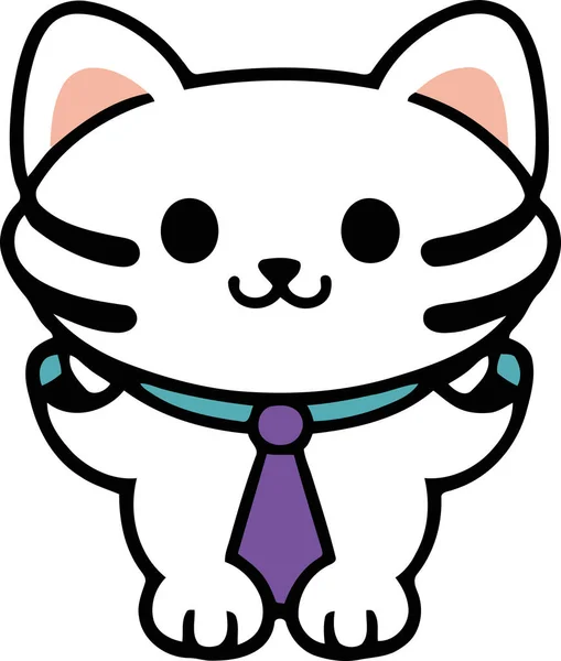 Yapıştırma, çizgi film ve baskı tasarımı için uygun beyaz arkaplan ile komik kedi ve sevimli kedi yavrusu karakter vektör tasarımı.