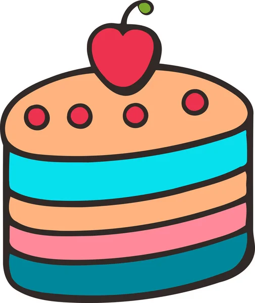 Doğum günü, düğün, beyaz arka planda düz renk vektör tasarımlı mumlu tart keki